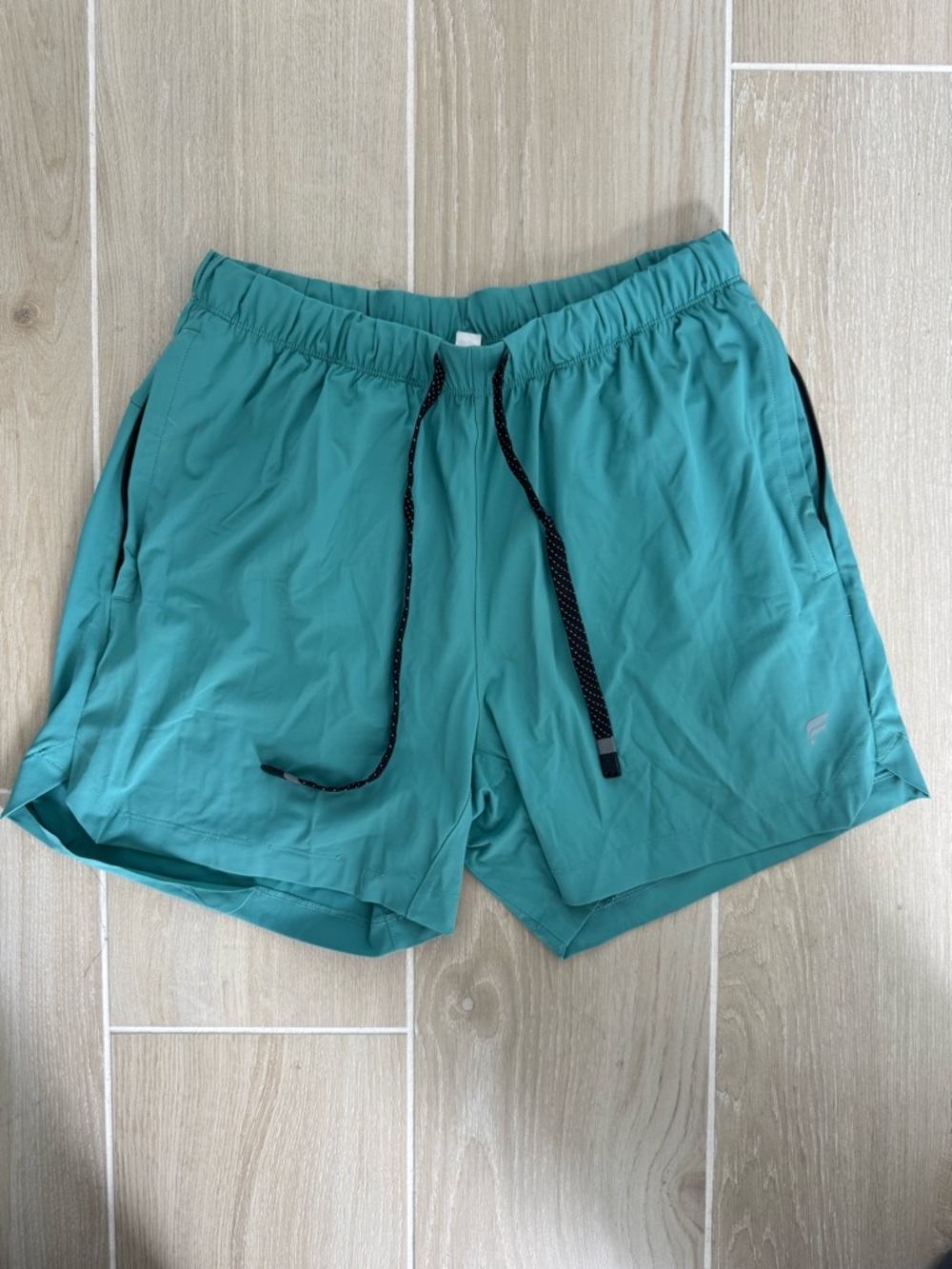 Teal Athletic Shorts with Drawstring